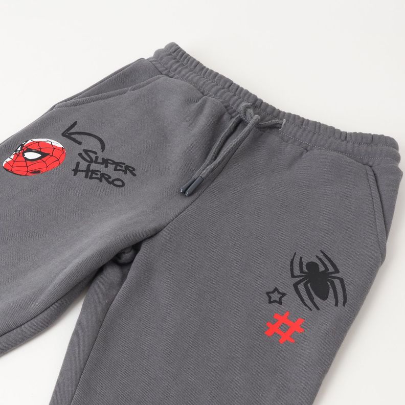 Pantalon De Buzo Niño Spiderman Super Hero Gris Marvel-1