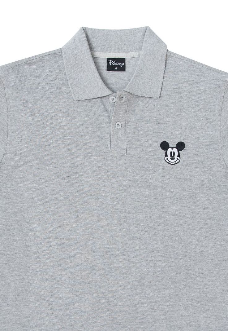 Polera Pique Hombre Face Mickey Gris Disney-2