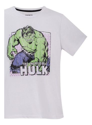 Polera Niño Hulk El Increible Blanco Marvel-2