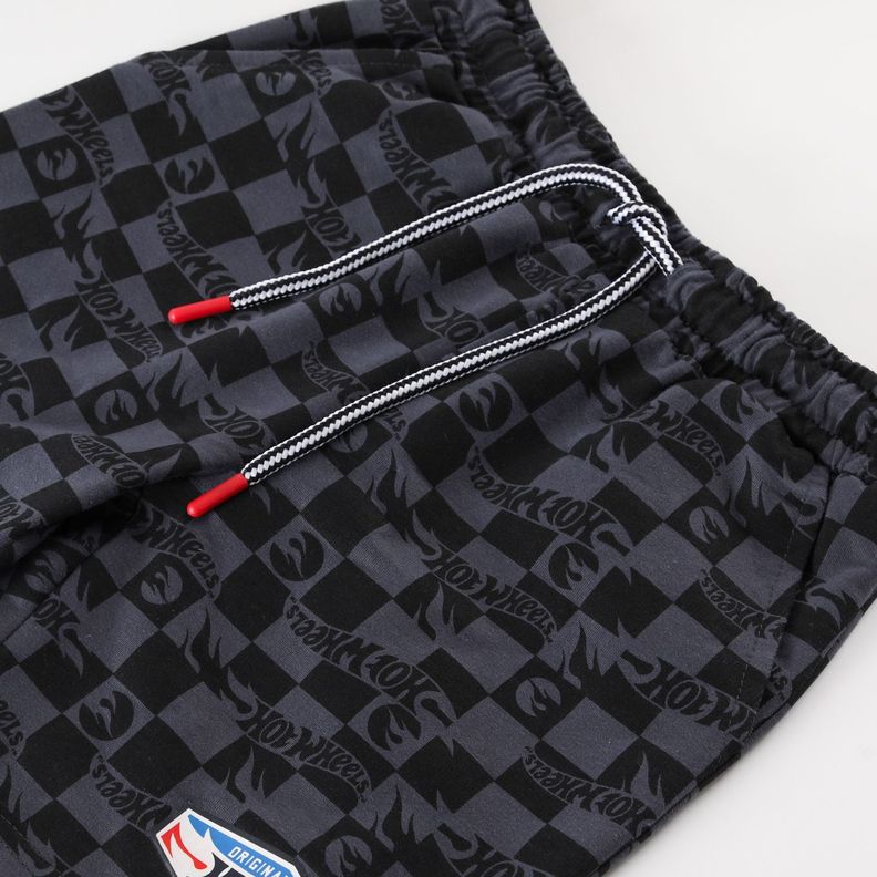 Short Niño Full Print Negro Hot Wheels-1