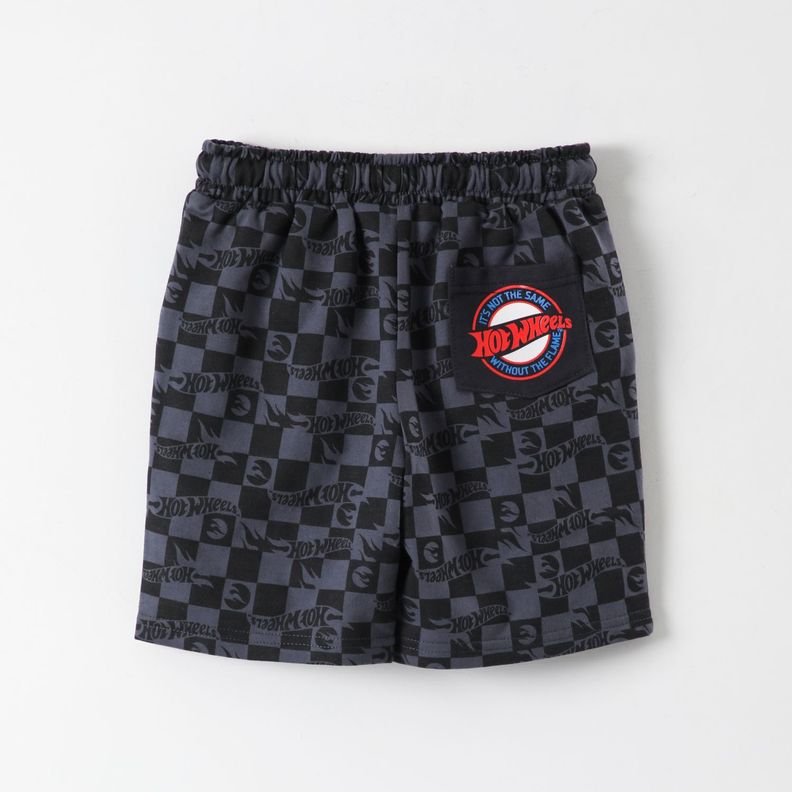Short Niño Full Print Negro Hot Wheels-2