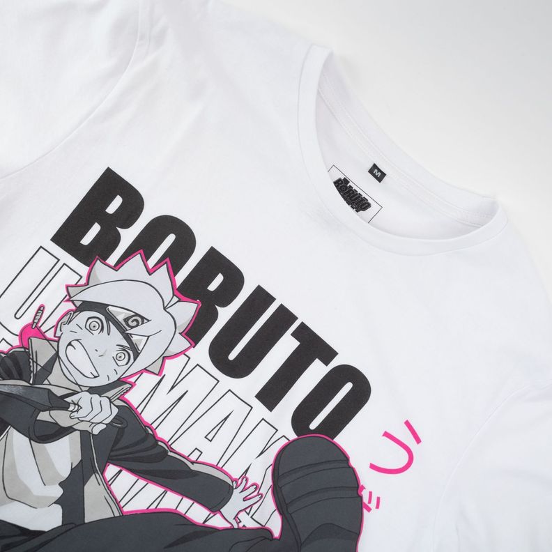 Polera Hombre  Boruto Hardcore Blanco-1