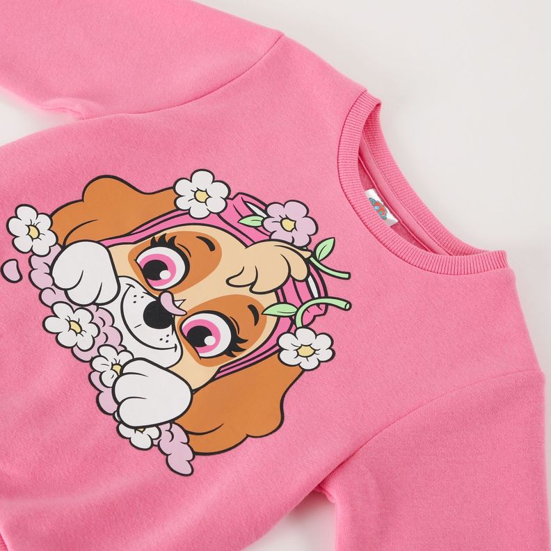 Poleron Niña Flores Rosado Paw Patrol-1