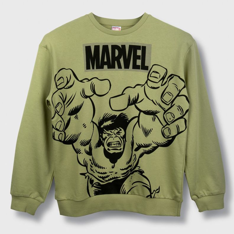 Poleron Cerrado Niño Hulk Avengers Verde Marvel-0
