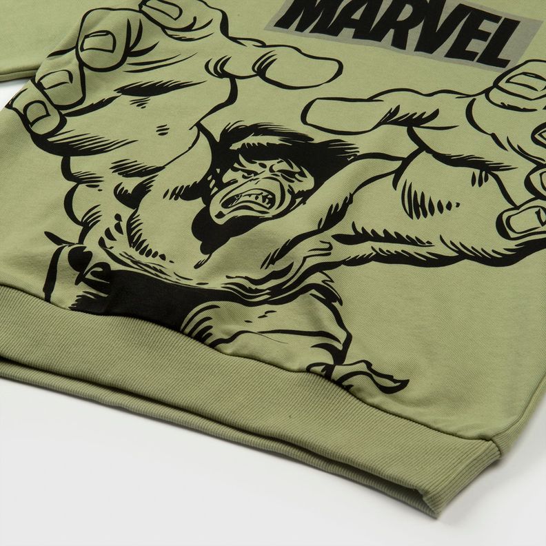 Poleron Cerrado Niño Hulk Avengers Verde Marvel-2