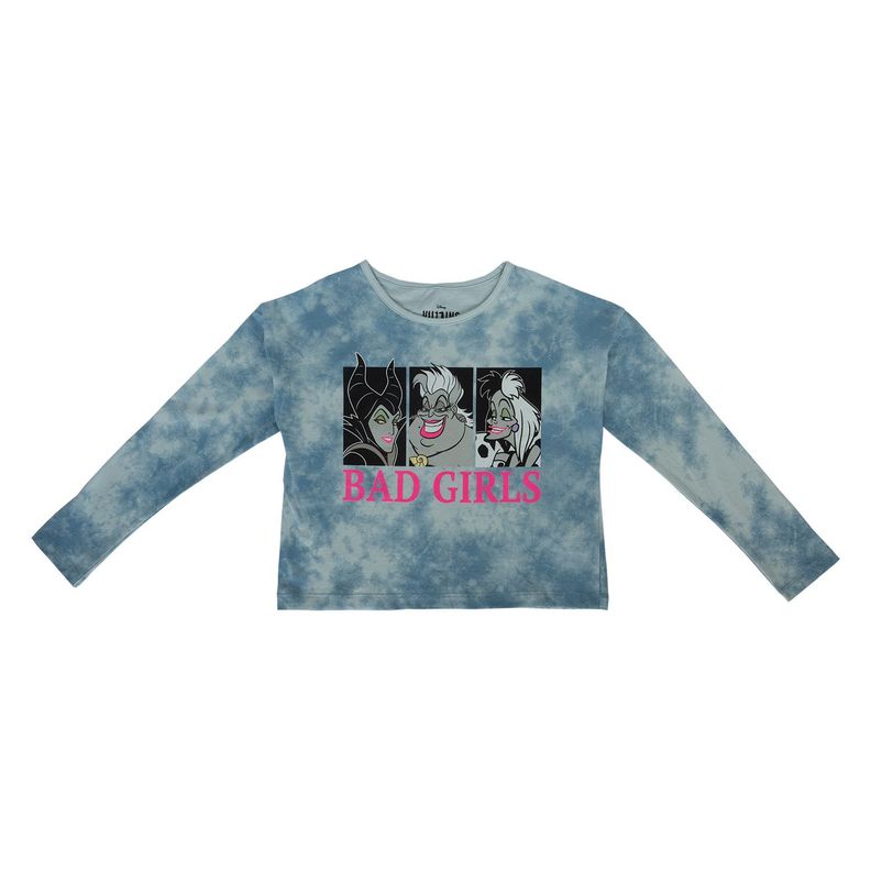Polera Manga Larga Niña Villanas Bad Gris Disney-0