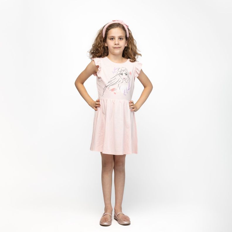 Vestido Niña Elsa Silueta Frozen Rosa Disney-0