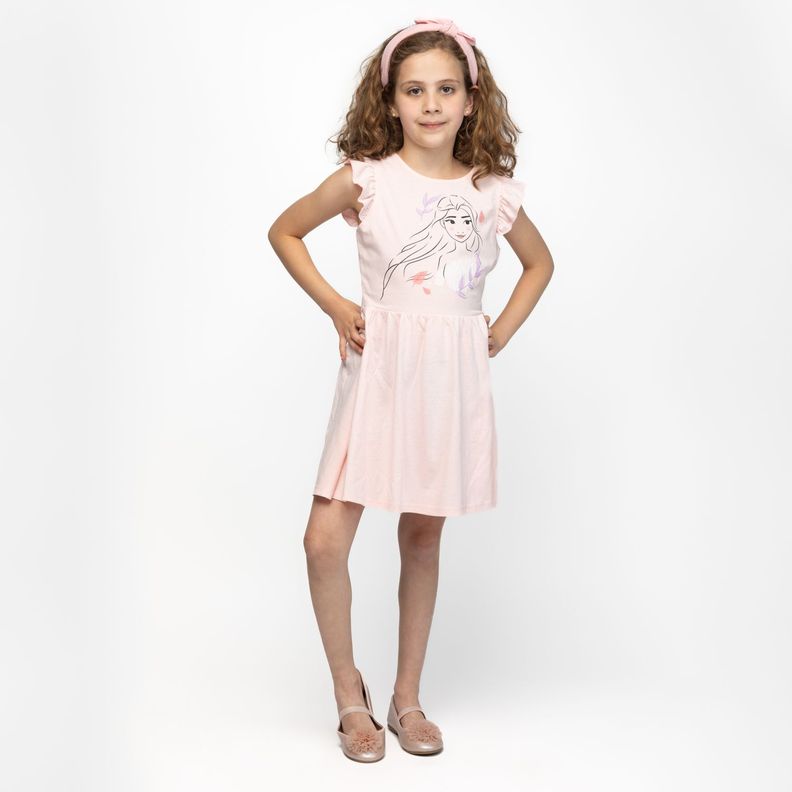 Vestido Niña Elsa Silueta Frozen Rosa Disney-1