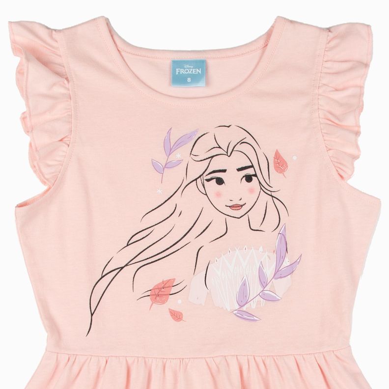 Vestido Niña Elsa Silueta Frozen Rosa Disney-5