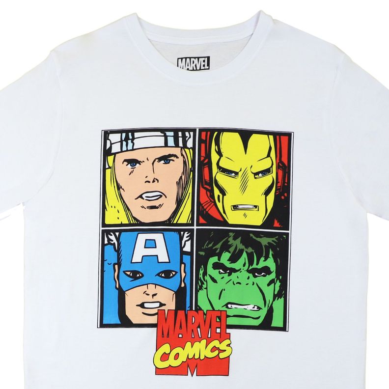 Polera Hombre Avengers Comics Blanco Marvel-1