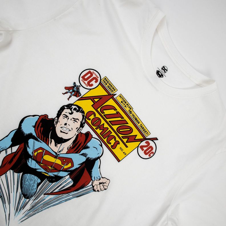 Polera Hombre Superman Old Power Blanco DC Comics-2