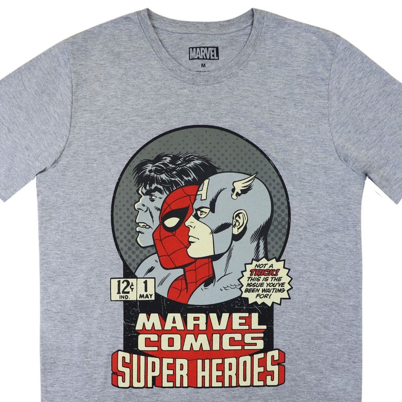 Polera Hombre Avengers Superheroes Gris Marvel-2