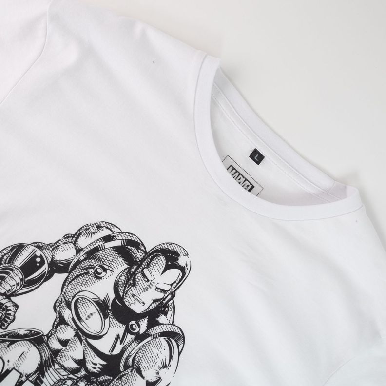 Polera Hombre  Marvel Iron Man Blanco-1