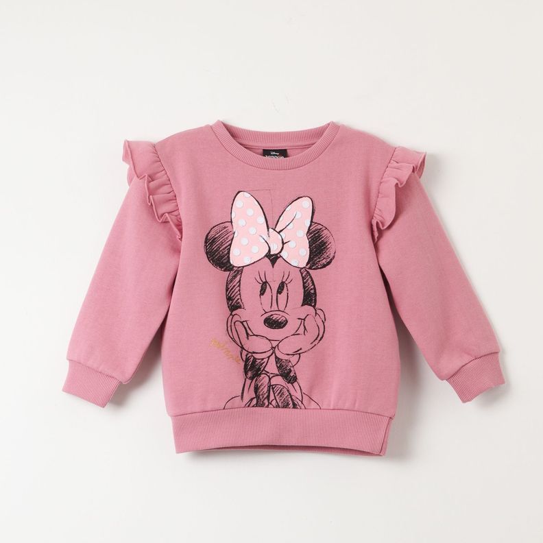 Poleron Cerrado Niña Minnie Sparkle Rosado Disney-0