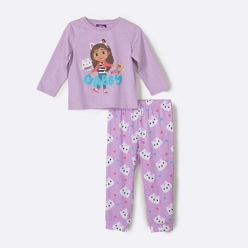 Pijama Largo Niña Personaje Gabby Dollhouse Morado-0