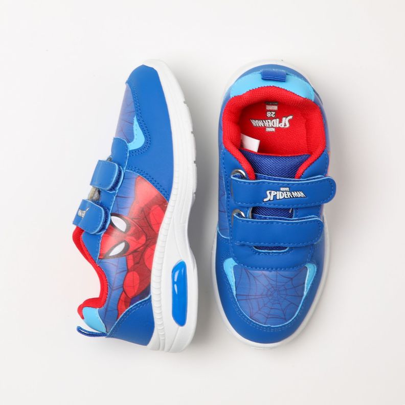 Zapatilla Con Luces Niño Cuerpo Spiderman Azul Marvel-3