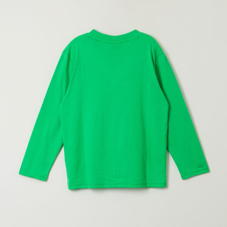 Polera Manga Larga Niño Boom Sss Verde Minecraft-2