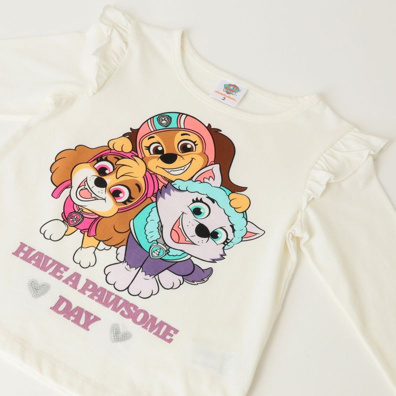 Polera Manga Larga Niña Pawsome Day Rosado Paw Patrol-1