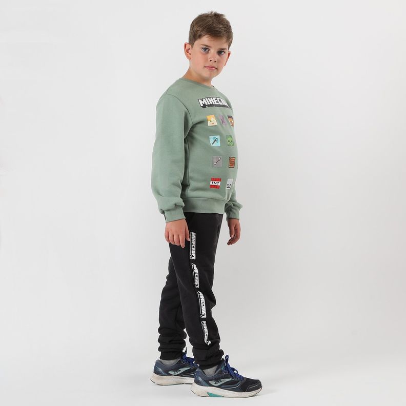 Buzo Niño Cuadros Verde Minecraft-1