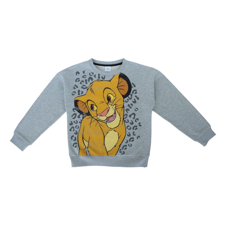 Poleron Niña Rey León Jugueton Gris Disney-2