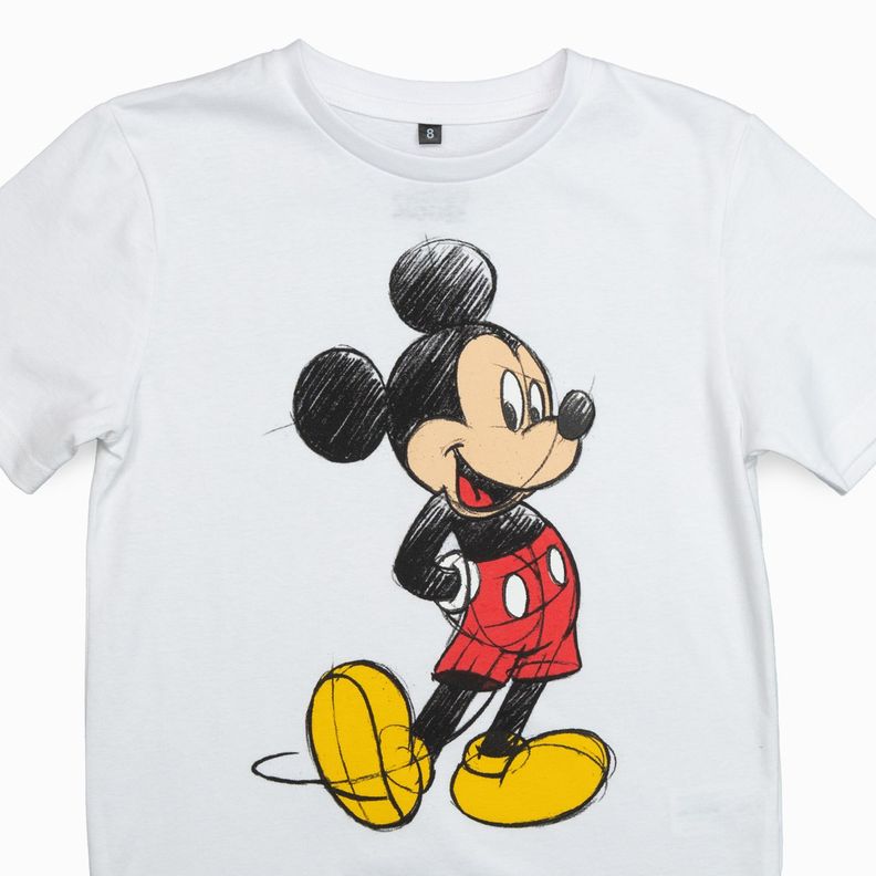 Polera Niño Mickey Clasico Blanco Disney-4