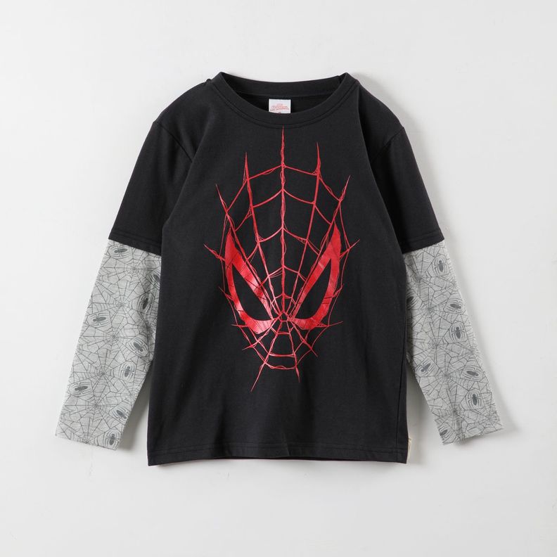 Polera Manga Larga Niño Spiderman Telaraña Negro Marvel-0