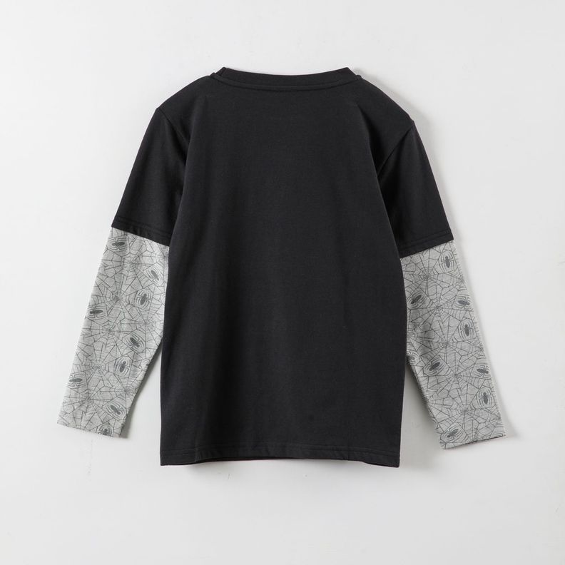 Polera Manga Larga Niño Spiderman Telaraña Negro Marvel-2