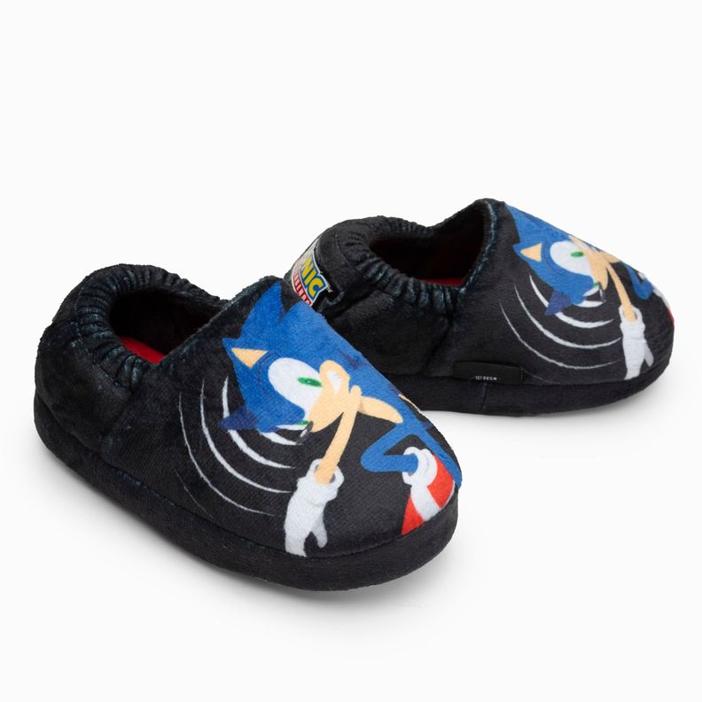 Pantufla Niño Grande Negro Sonic-0