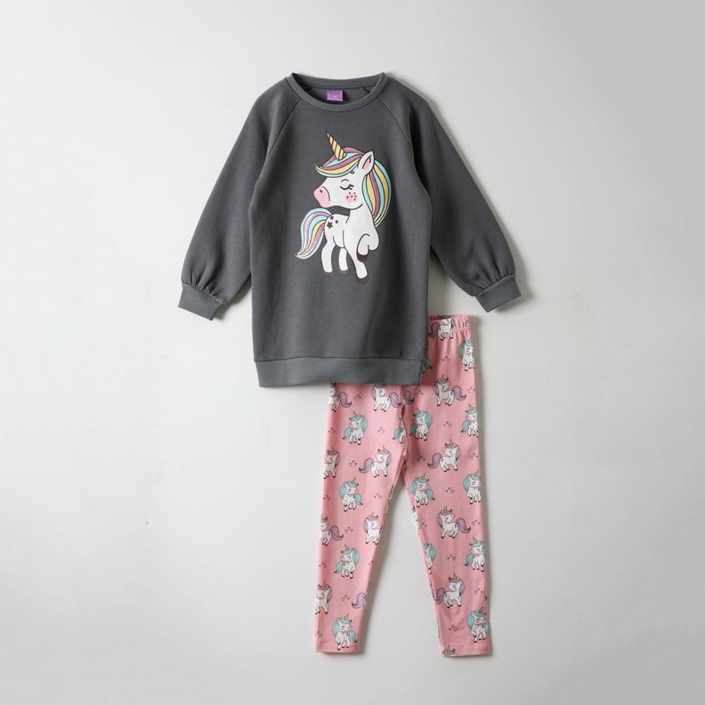 Conjunto Niña Cute Gris Unicornio-0
