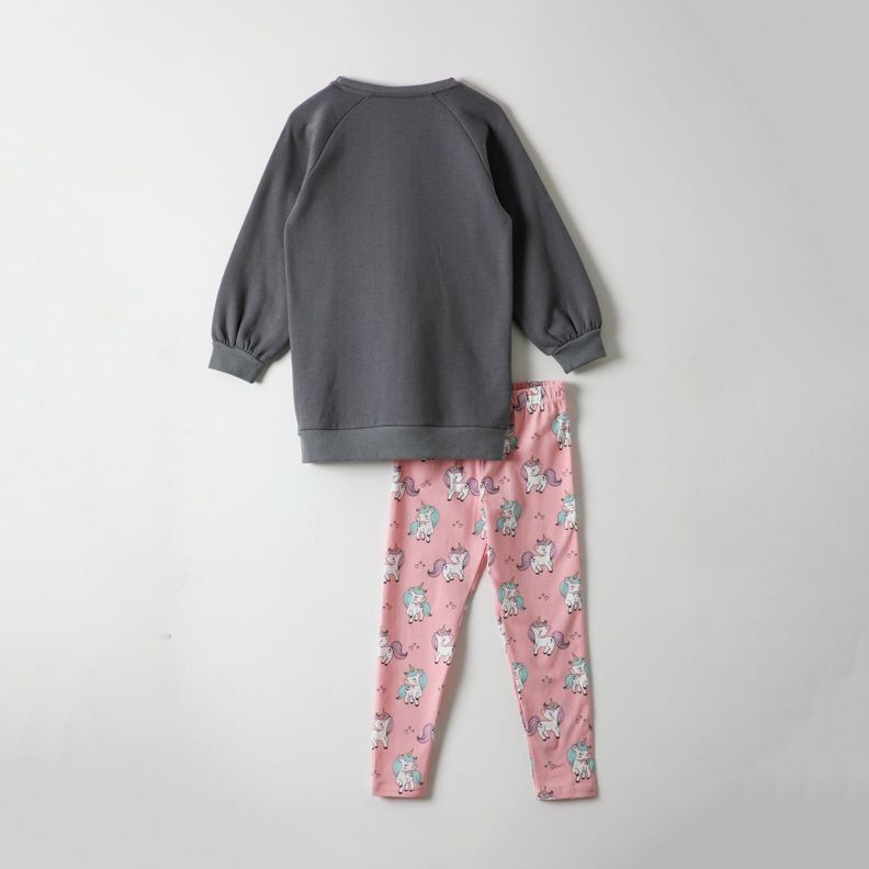 Conjunto Niña Cute Gris Unicornio-3