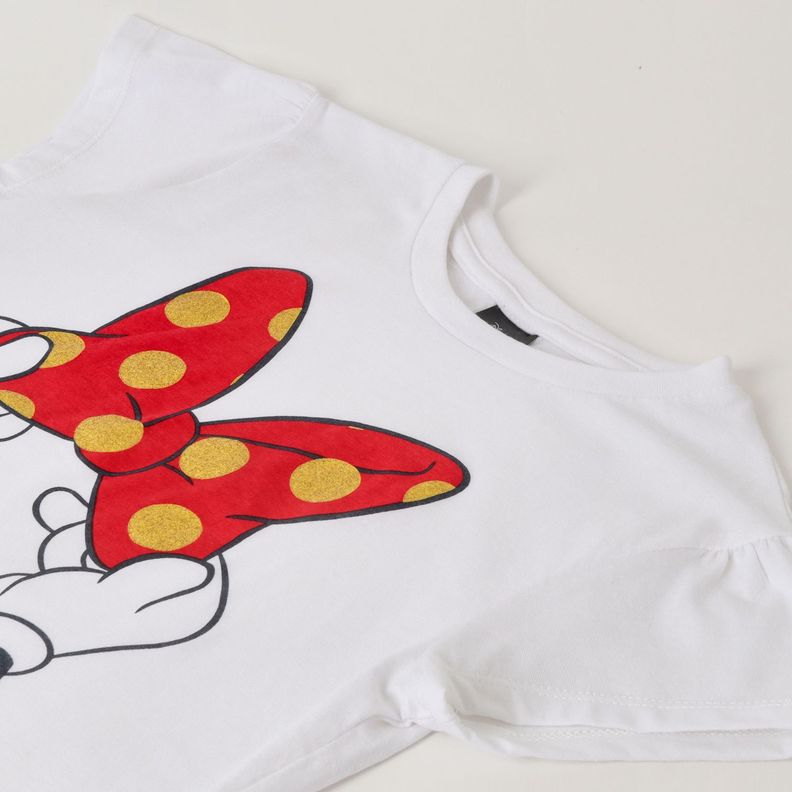 Pijama Corto Niña Minnie Cinta Blanco Disney-1