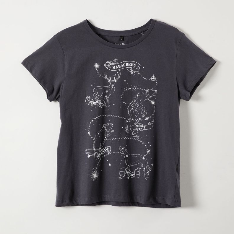 Polera Manga Corta Mujer Lineal Negro Harry Potter-0