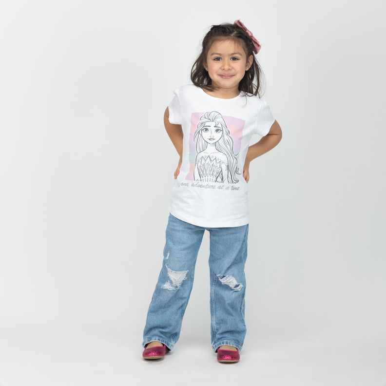 Polera Niña Frozen Time Blanco Disney-1
