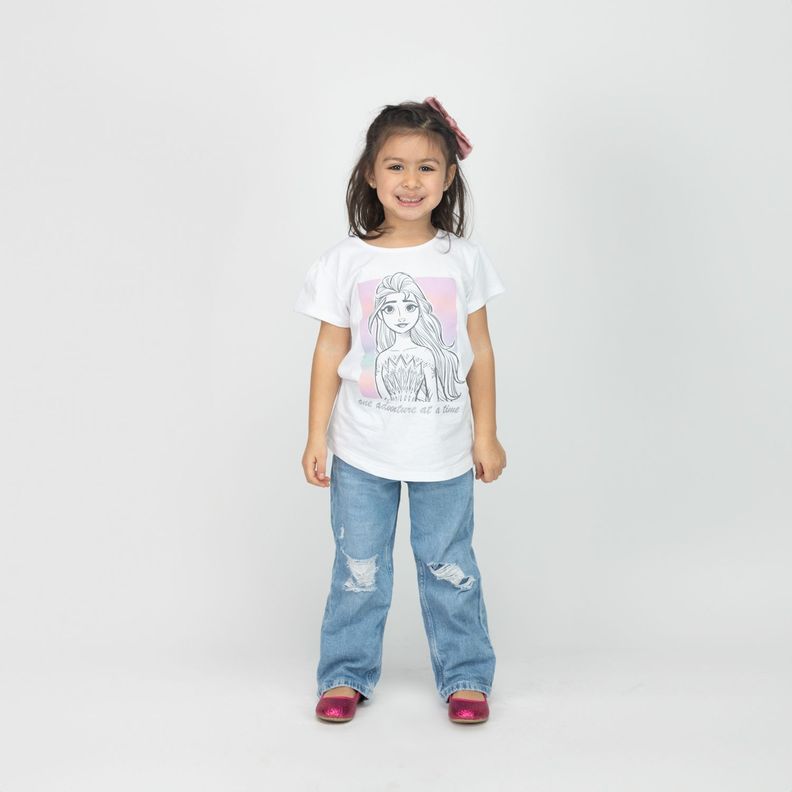 Polera Niña Frozen Time Blanco Disney-0