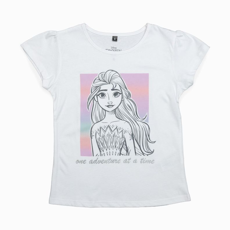 Polera Niña Frozen Time Blanco Disney-4
