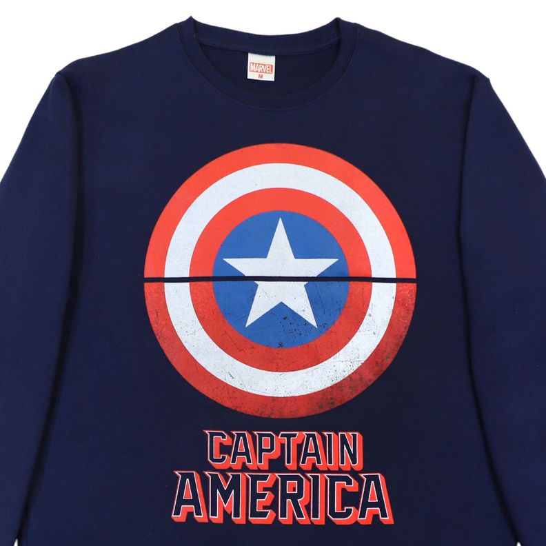 Poleron Hombre Capitan America Shield Azul Marvel-2