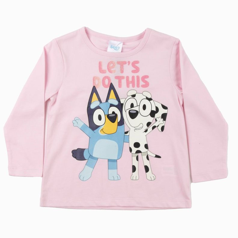 Polera Manga Larga Niña Voltereta Rosado Bluey-2