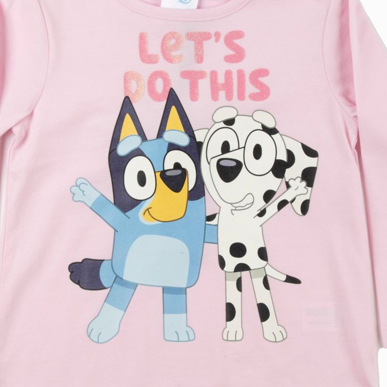 Polera Manga Larga Niña Voltereta Rosado Bluey-4