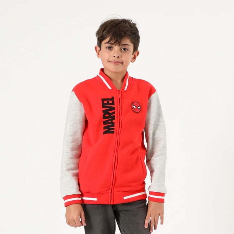 Poleron Niño Spiderman Head Logo Rojo Marvel-0
