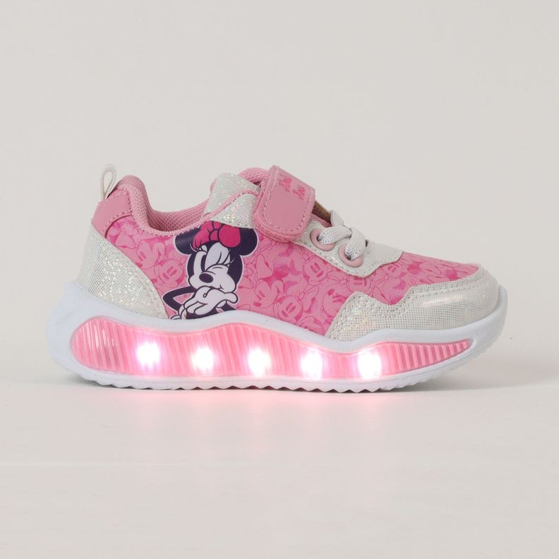 Zapatilla Con Luces Niña Minnie Kiss Rosado Disney-0