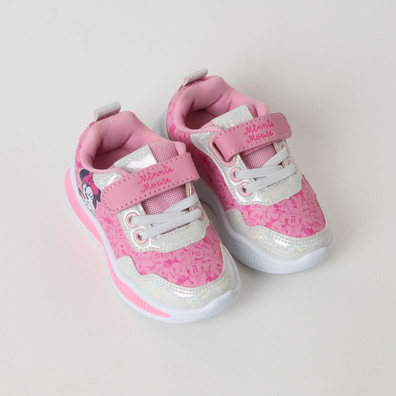 Zapatilla Con Luces Niña Minnie Kiss Rosado Disney-1