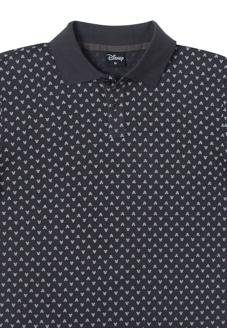 Polera Pique Hombre Mickey Print Negro Disney-2