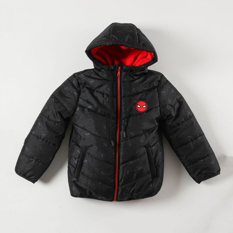 Parka Niño Spiderman Telarañas Negro Marvel-1