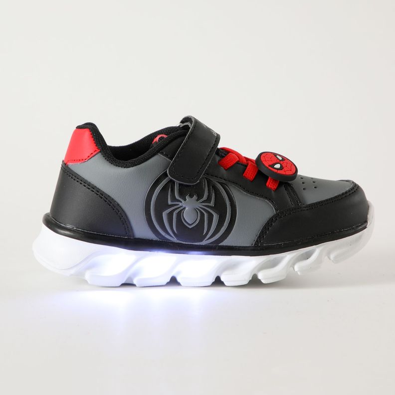 Zapatilla Con Luces Niño Araña Spiderman Negro Marvel-0