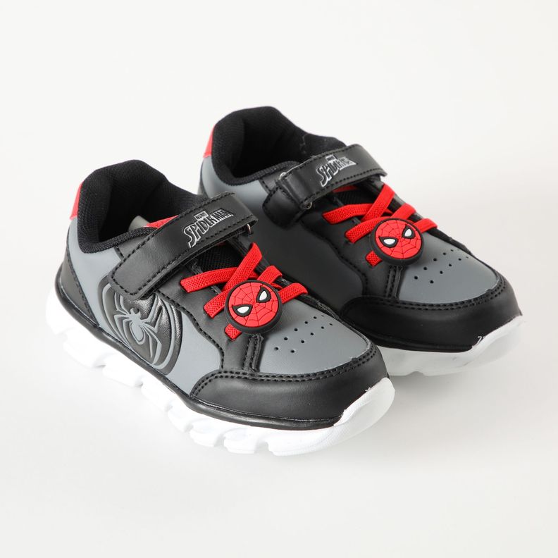 Zapatilla Con Luces Niño Araña Spiderman Negro Marvel-1
