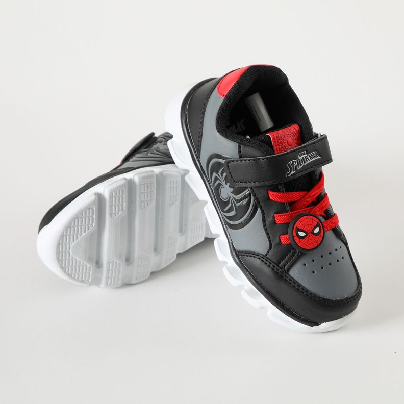 Zapatilla Con Luces Niño Araña Spiderman Negro Marvel-2