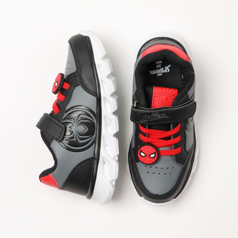 Zapatilla Con Luces Niño Araña Spiderman Negro Marvel-3