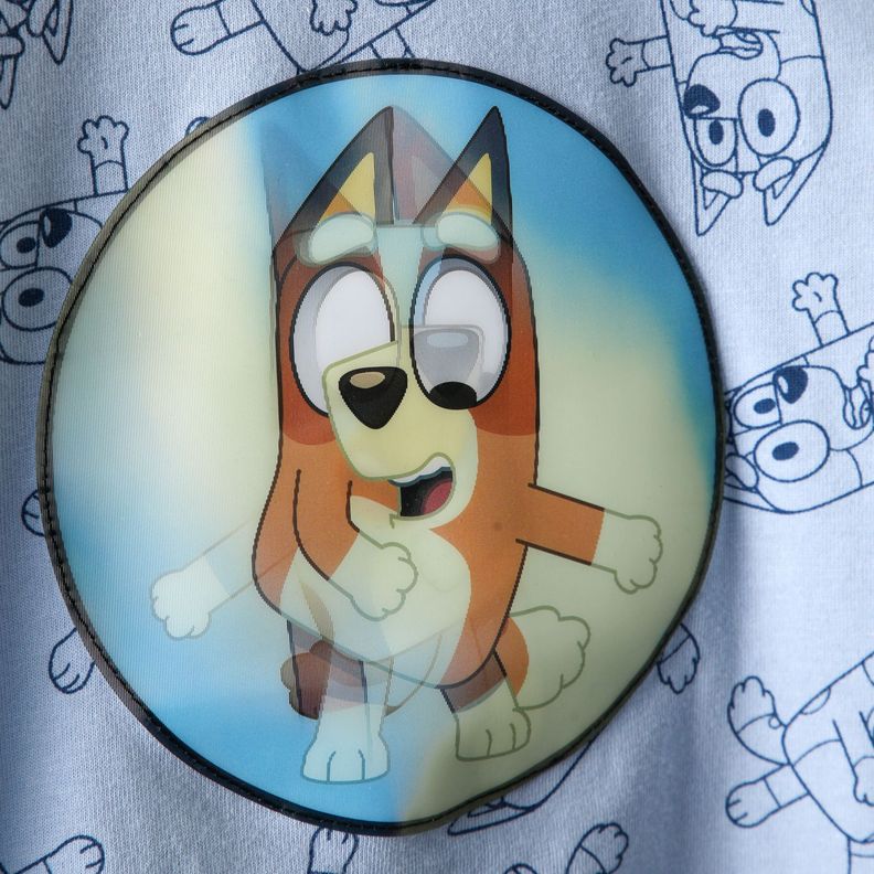 Polera Manga Larga Niño Lenticular Celeste Bluey-1