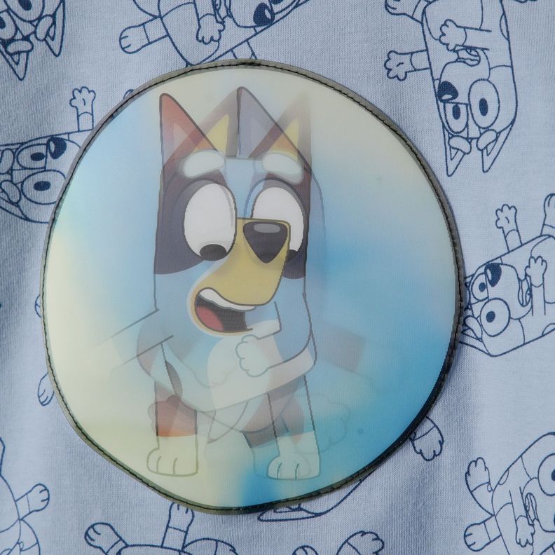 Polera Manga Larga Niño Lenticular Celeste Bluey-2