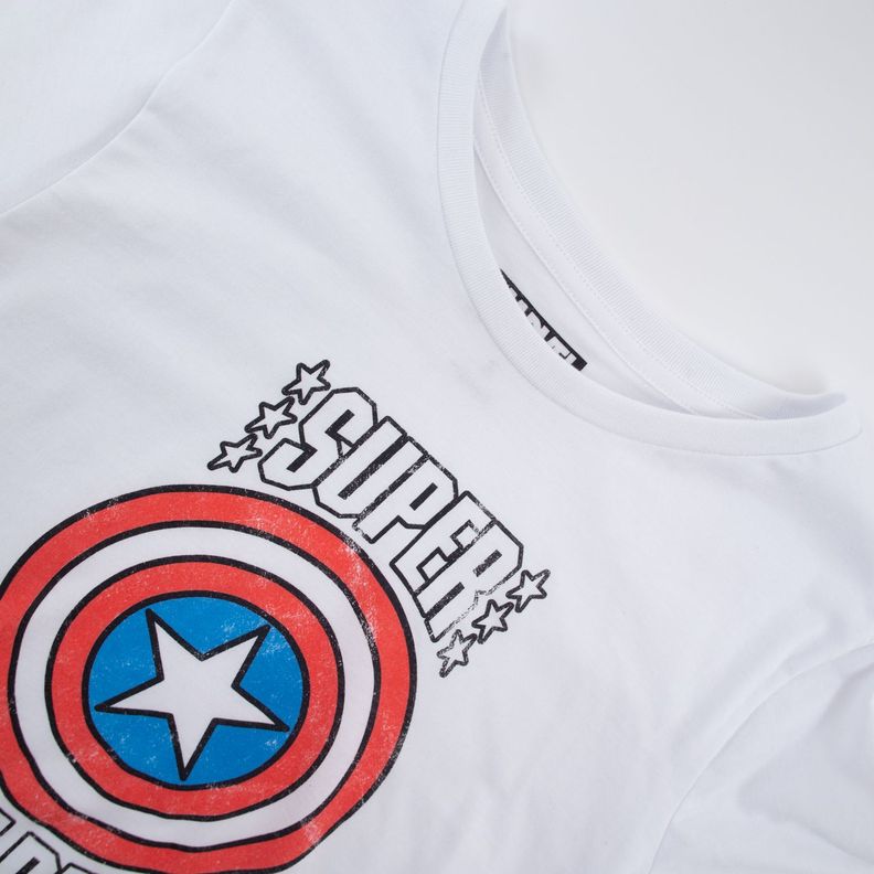 Polera Mujer Capitan America Super Blanco Marvel-3